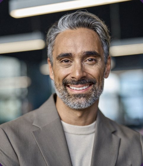 Smiling business owner