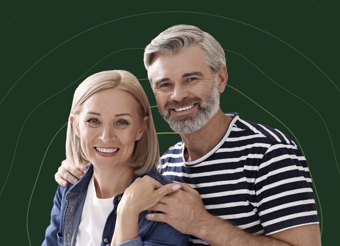 Smiling couple at home