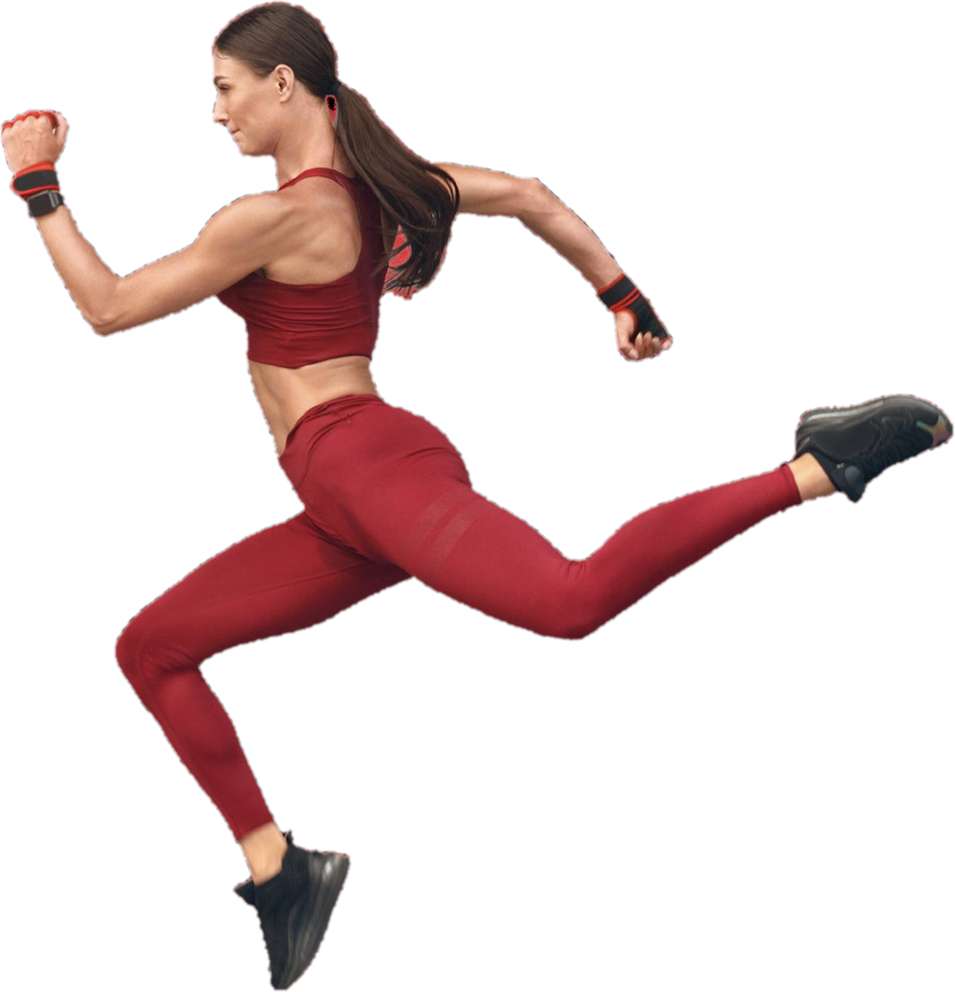 Woman running, full of energy